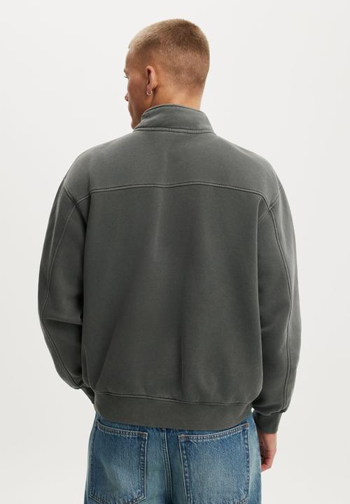Cotton On - 1 4 Zip Fleece - Slate Stone Wash