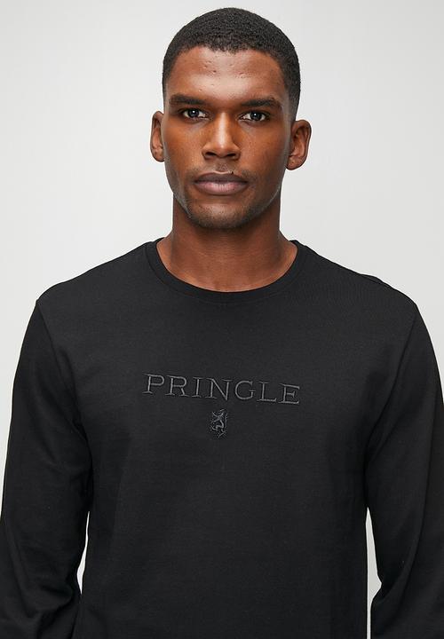 Pringle of Scotland - Ethan Embroidery Long Sleeve T-shirt - Black