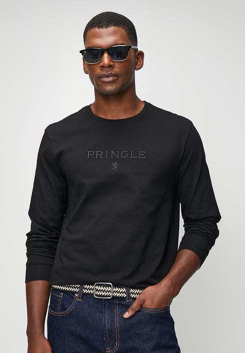 Pringle of Scotland - Ethan Embroidery Long Sleeve T-shirt - Black