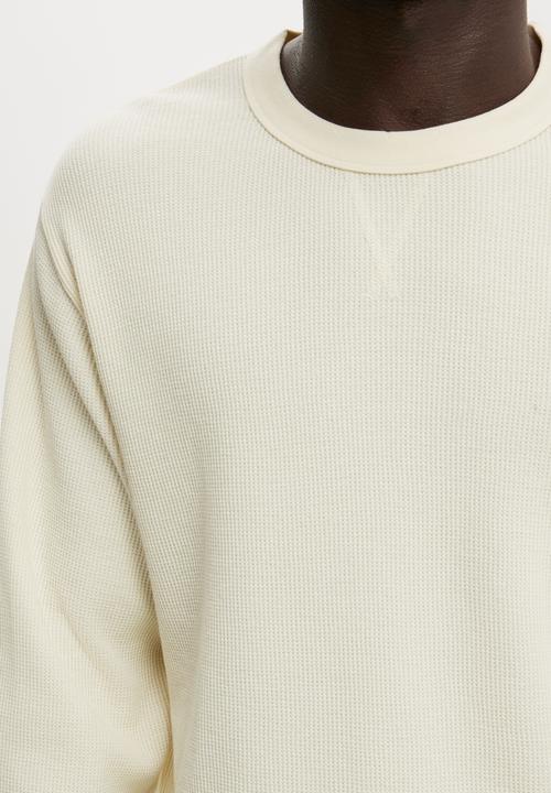 Cotton On - Cropped Fit Textured Long Sleeve - Creampuff Waffle