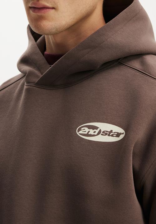 Box Fit Graphic Hoodie - Washed Chocolate / 2Nd Star
