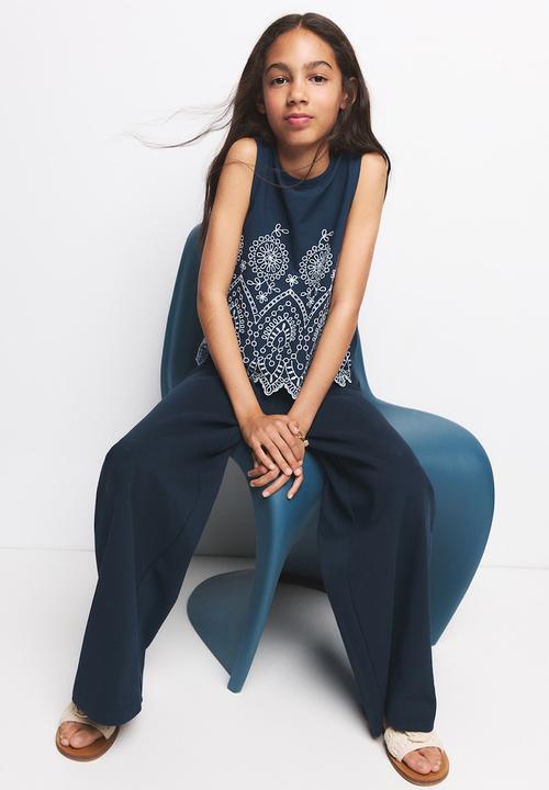 MANGO - Trousers Sargi - Navy