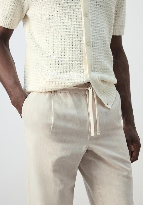 MANGO - Trousers Romelino - Light Beige