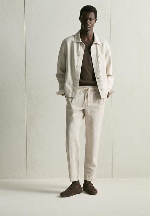 MANGO - Trousers Romelino - Light Beige
