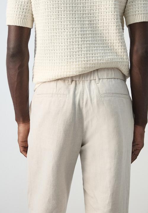 MANGO - Trousers Romelino - Light Beige