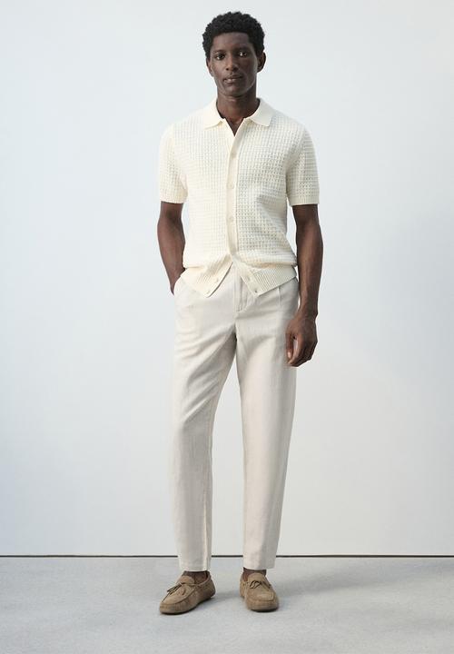 MANGO - Trousers Romelino - Light Beige
