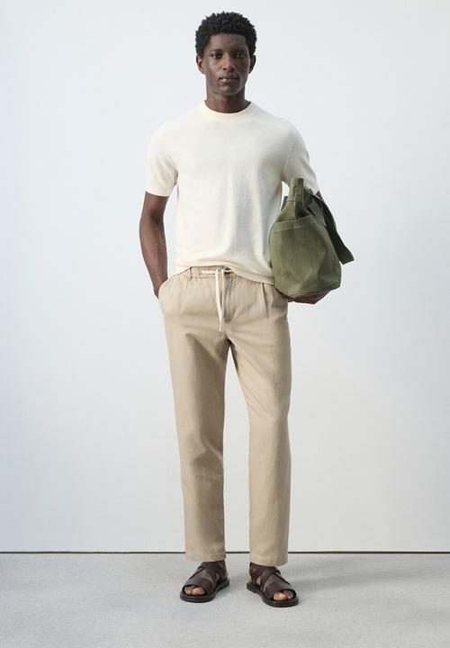 MANGO - Trousers Romelino - Beige