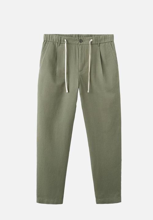 MANGO - Trousers Romelino - Medium Green