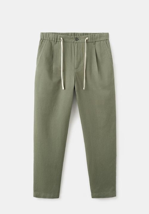 MANGO - Trousers Romelino - Medium Green