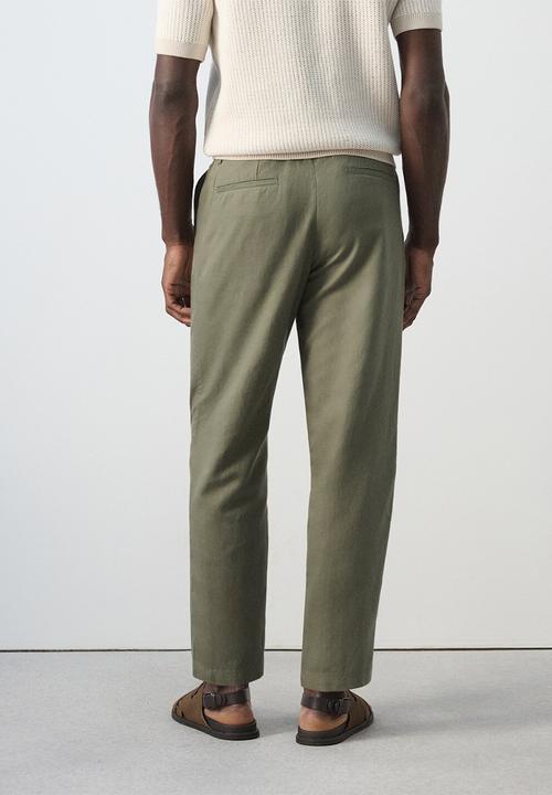 MANGO - Trousers Romelino - Medium Green