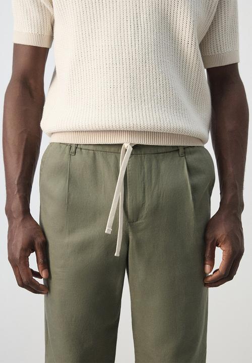 MANGO - Trousers Romelino - Medium Green