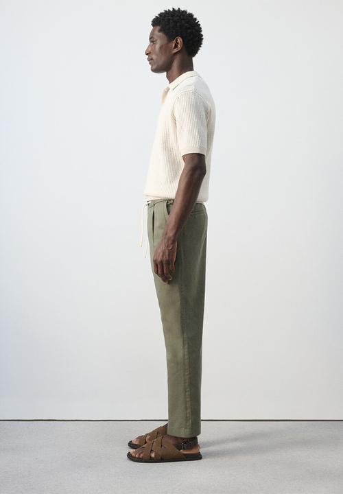 MANGO - Trousers Romelino - Medium Green