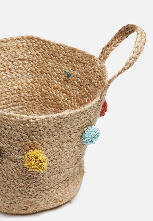 Sixth Floor - Jute pom pom basket