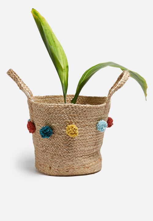 Sixth Floor - Jute pom pom basket