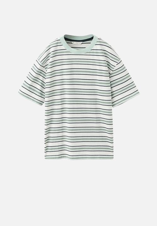 MANGO - T-Shirt MSTRIPE - Turquoise / Aqua