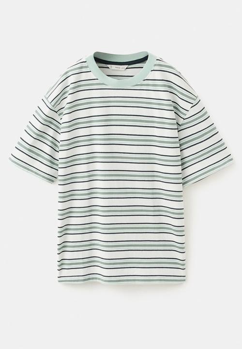 MANGO - T-Shirt MSTRIPE - Turquoise / Aqua