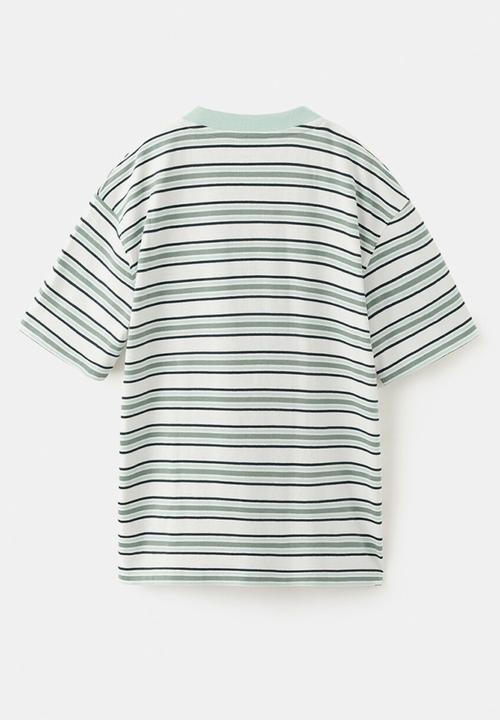 MANGO - T-Shirt MSTRIPE - Turquoise / Aqua
