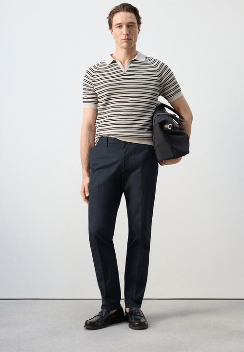 MANGO - Trousers Gaspar - Navy
