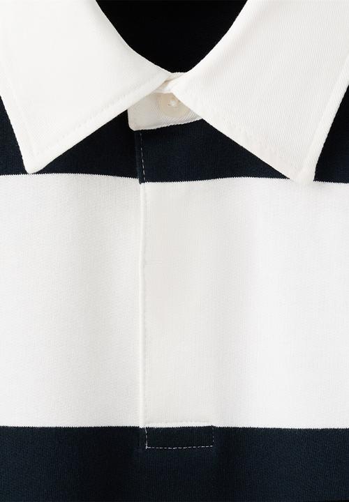 MANGO - Rugby Striped Sweatshirt Peter - White