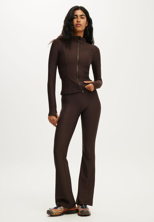 Cotton On - Fleece Lined Zip Thru Long Sleeve - French Roast