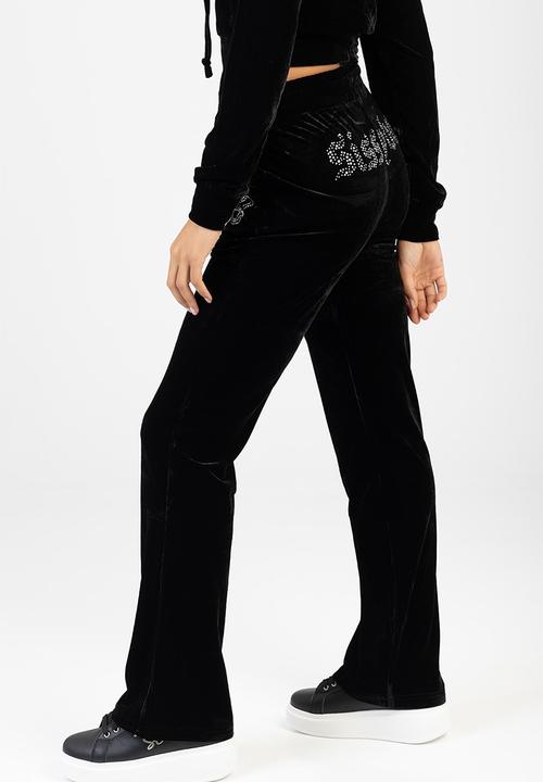Juicy Velour Athleisure Tracksuit Pants - Black