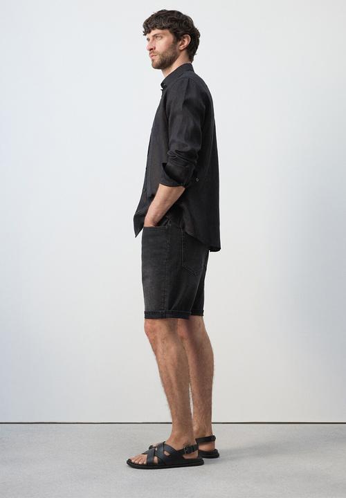 MANGO - Bermuda Shorts Rock - Black Denim