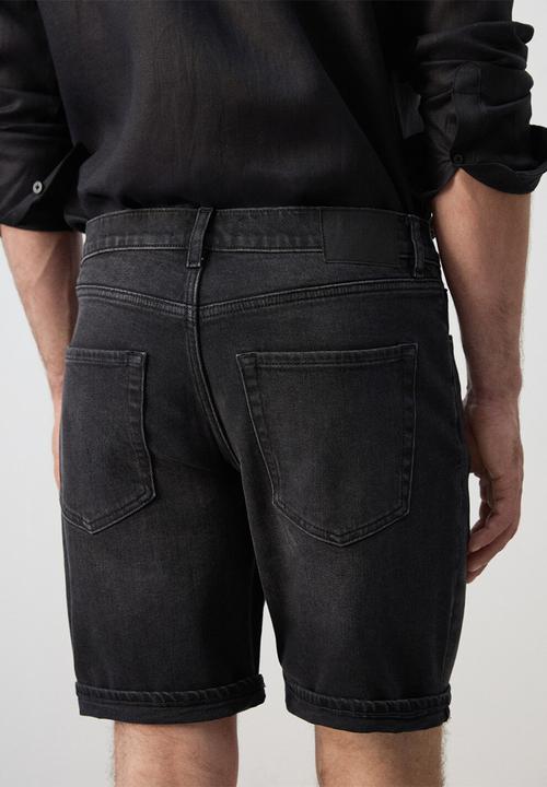 MANGO - Bermuda Shorts Rock - Black Denim
