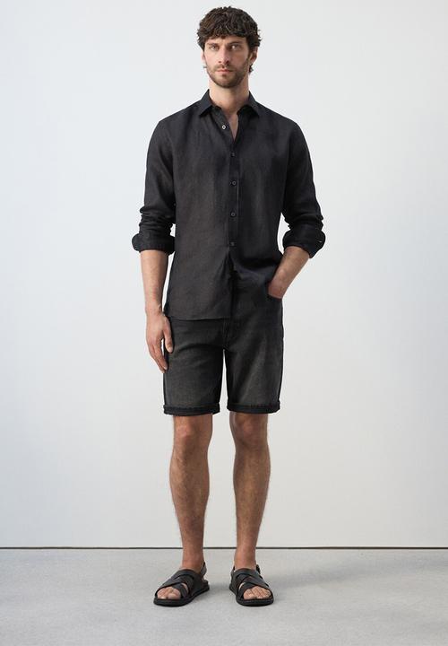 MANGO - Bermuda Shorts Rock - Black Denim