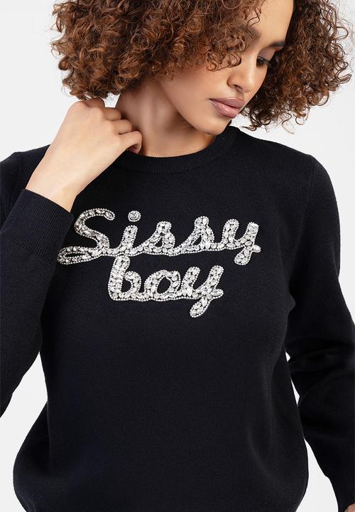 SISSY BOY - Walk Away Knit Jersey With Bling Branding - Black