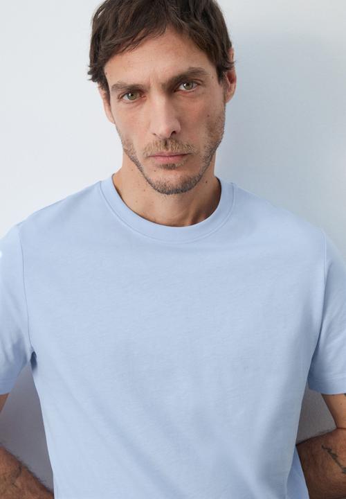 MANGO - T-Shirt Cherlo - Sky-Blue