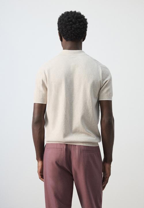 MANGO - Polo Shirt Tip - Sand