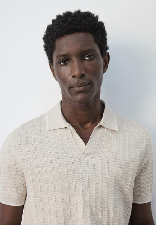 MANGO - Polo Shirt Tip - Sand