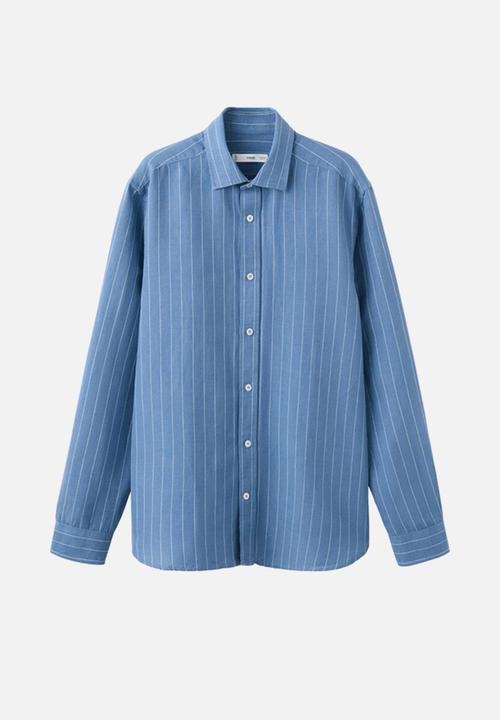 MANGO - Shirt Rug - Medium Blue