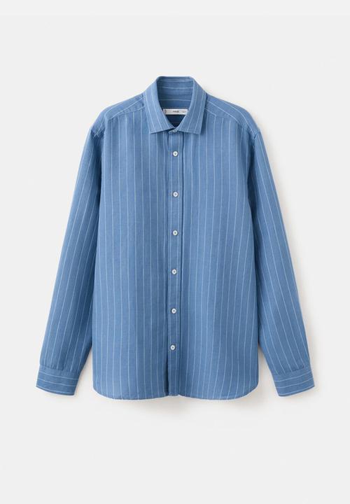 MANGO - Shirt Rug - Medium Blue