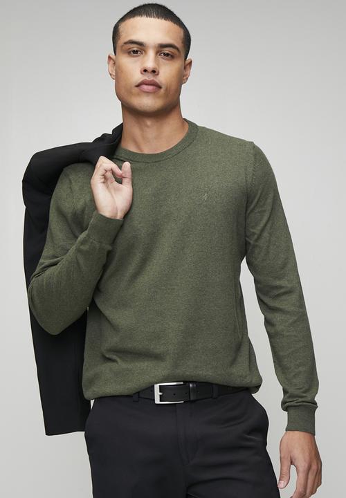 POLO - Luke Essential Cotton Crew Long sleeve Knitwear - Fatigue