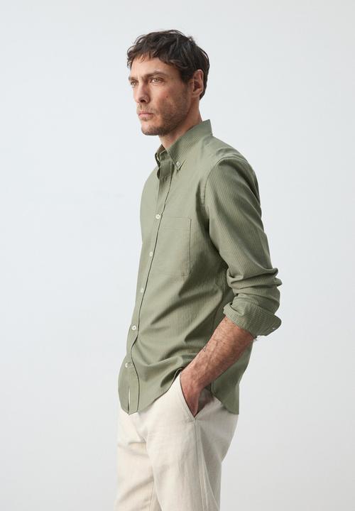 MANGO - Shirt Oxlir - Green