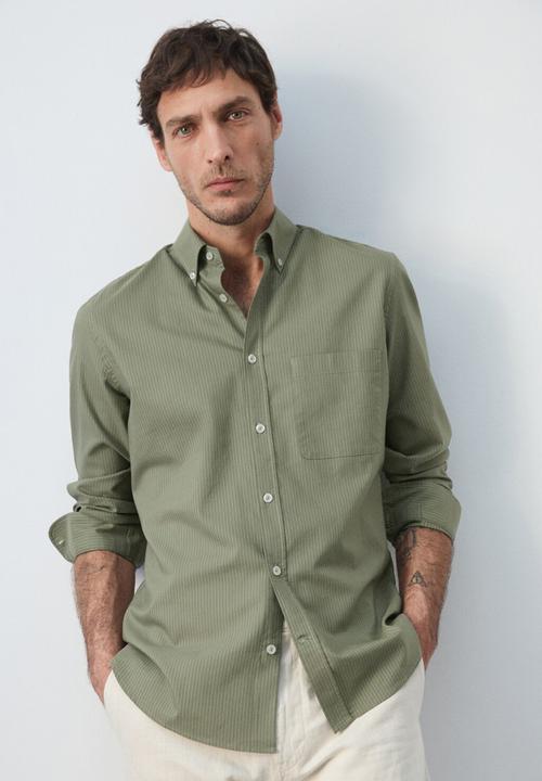 MANGO - Shirt Oxlir - Green