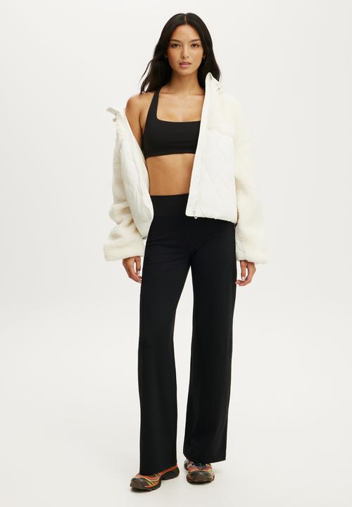 Cotton On - Sherpa Quilted Hooded Jacket - Coconut Milk