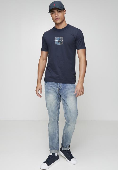 POLO - Sechaba Pjc Short sleeve Block Logo Tee - Navy