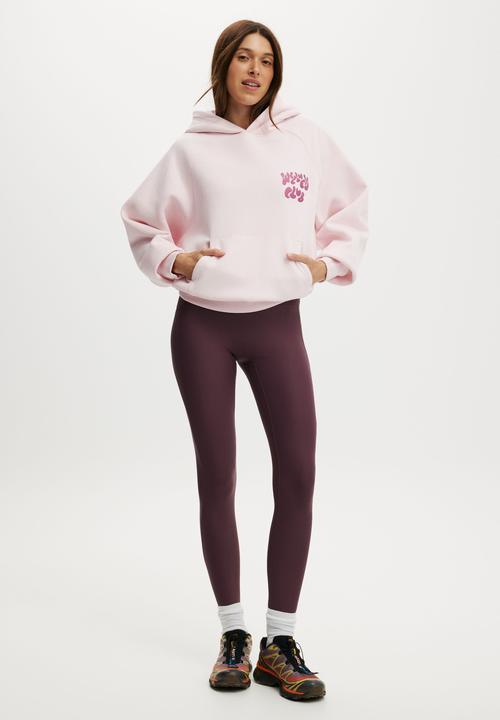 Cotton On - Fleece Lined Active Full Length Tight - Choc Plum