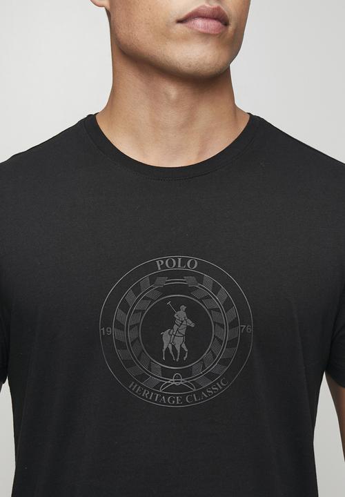 POLO - Huck Logo Crest Print Ss Tee - Black