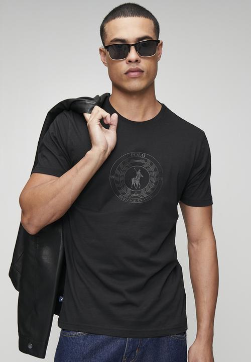 POLO - Huck Logo Crest Print Ss Tee - Black