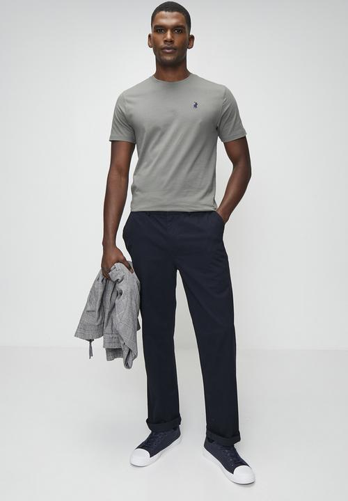 POLO - Jensen Rubber Badge Ss Tee - Charcoal Melange