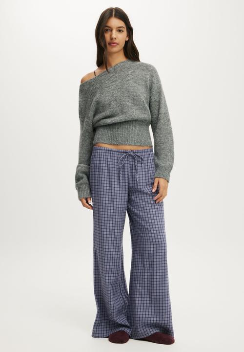 Cotton On - Fluffy off the shoulder knit - mid grey marle