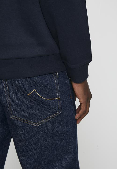 POLO - Harrison Colourblock Ls Sweater - Navy & Red