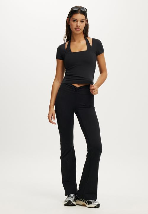 Cotton On - Ultra Soft Square Neck Fitted T-shirt - Black