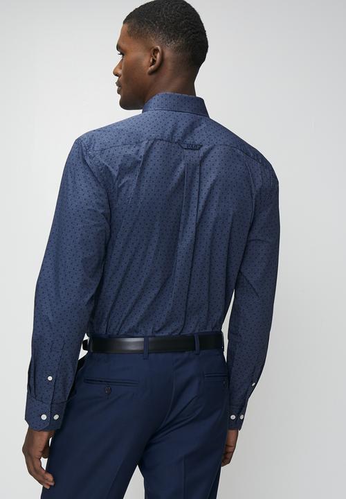 POLO - Varys Block Dobby Ls Shirt - Navy