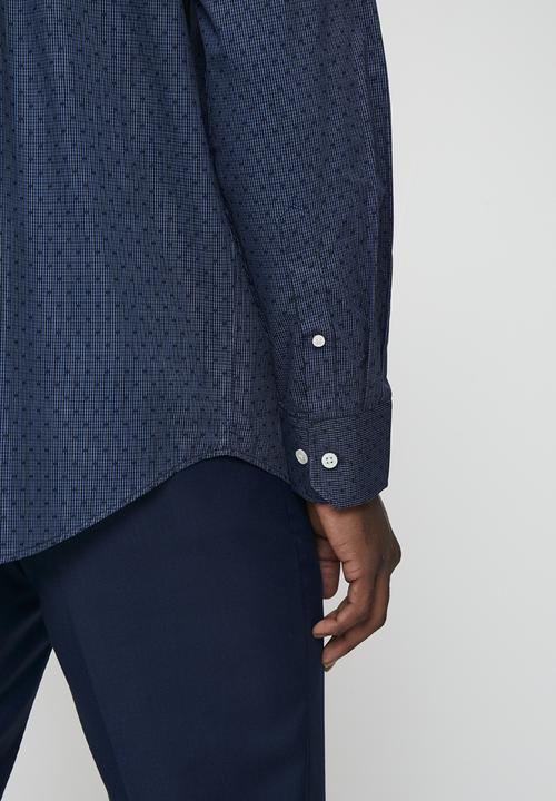 POLO - Varys Block Dobby Ls Shirt - Navy