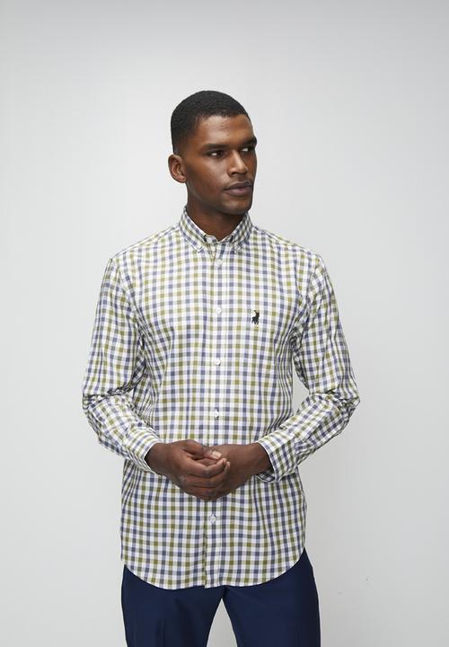 POLO - Wilson Ls Gingham Check Shirt - Fatigue