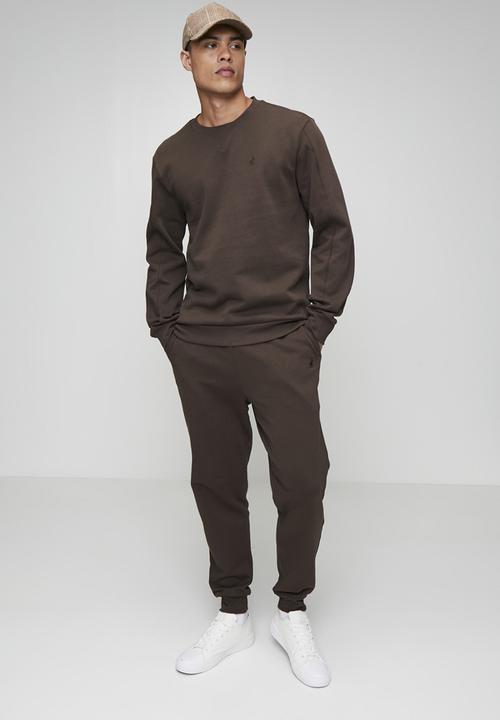 POLO - Aakil Essential Fleece Jogger - Dark Brown